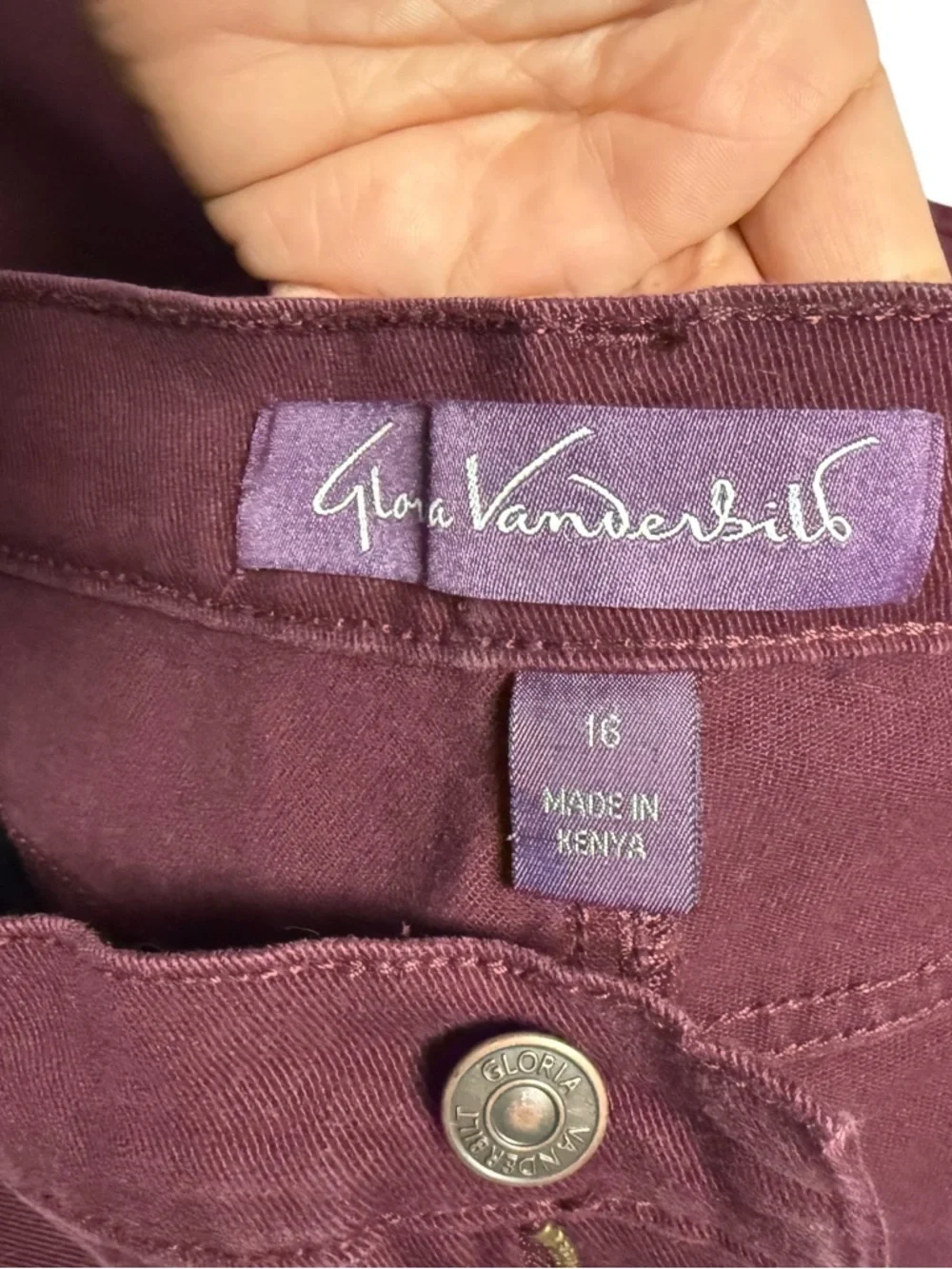 Gloria Vanderbilt Maroon Straight Leg High Rise Classic Chic Pants 16 - Picture 5 of 6